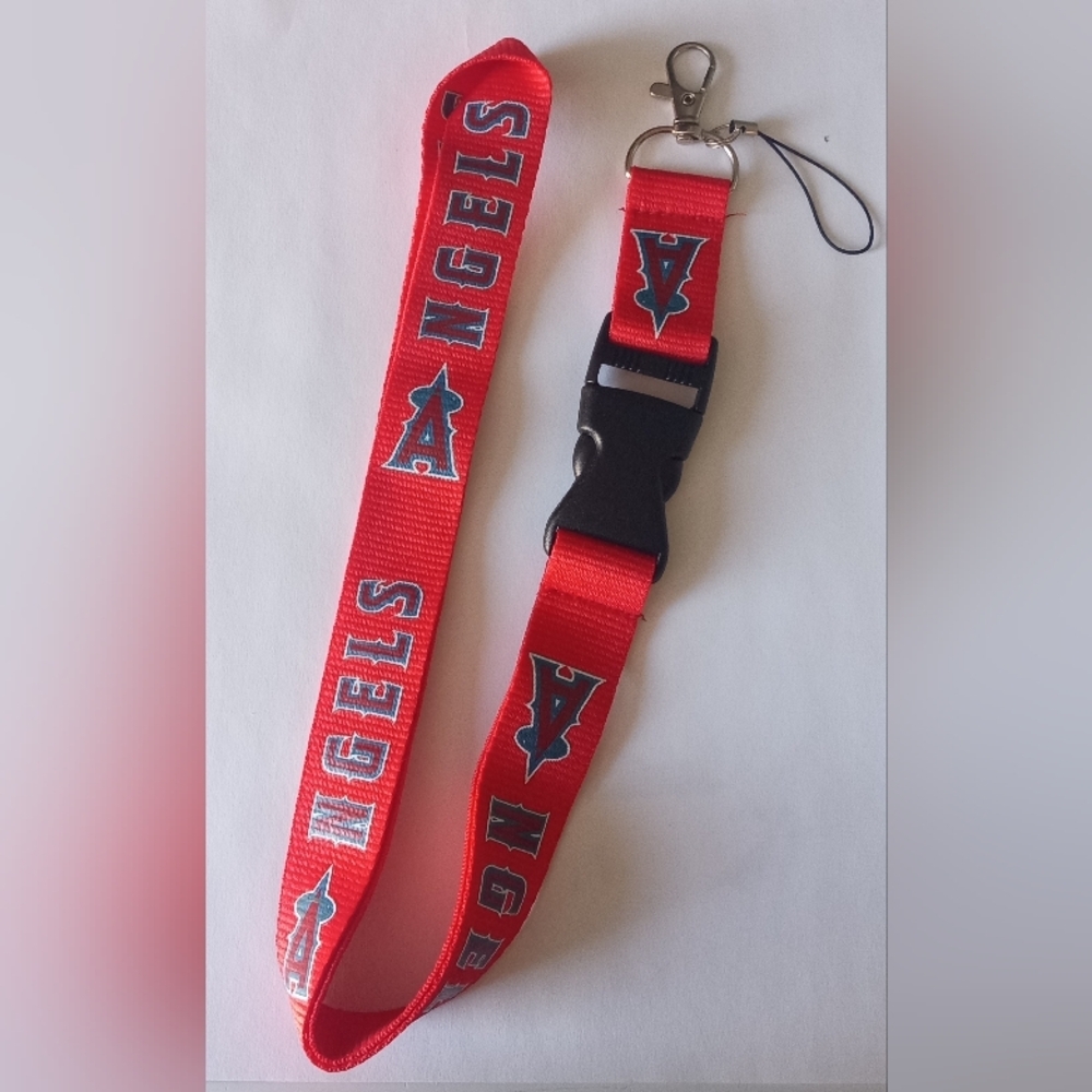 Red Angels baseball Lanyard with Clip
